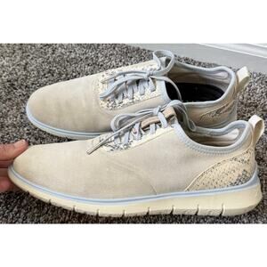 Cole Haan ZEROGRAND generation sneaker ivory suede snake print women's 10.5